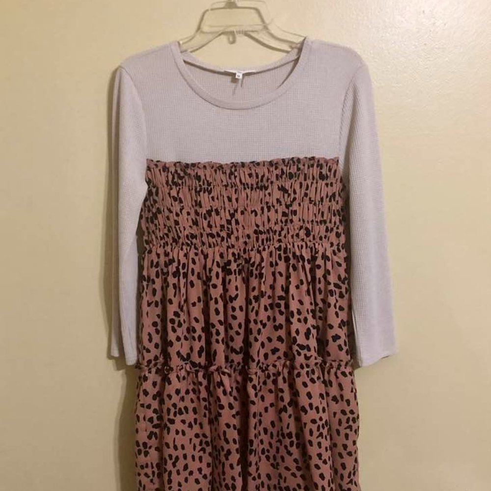 entro midi-dress;  brown/black cheetah print